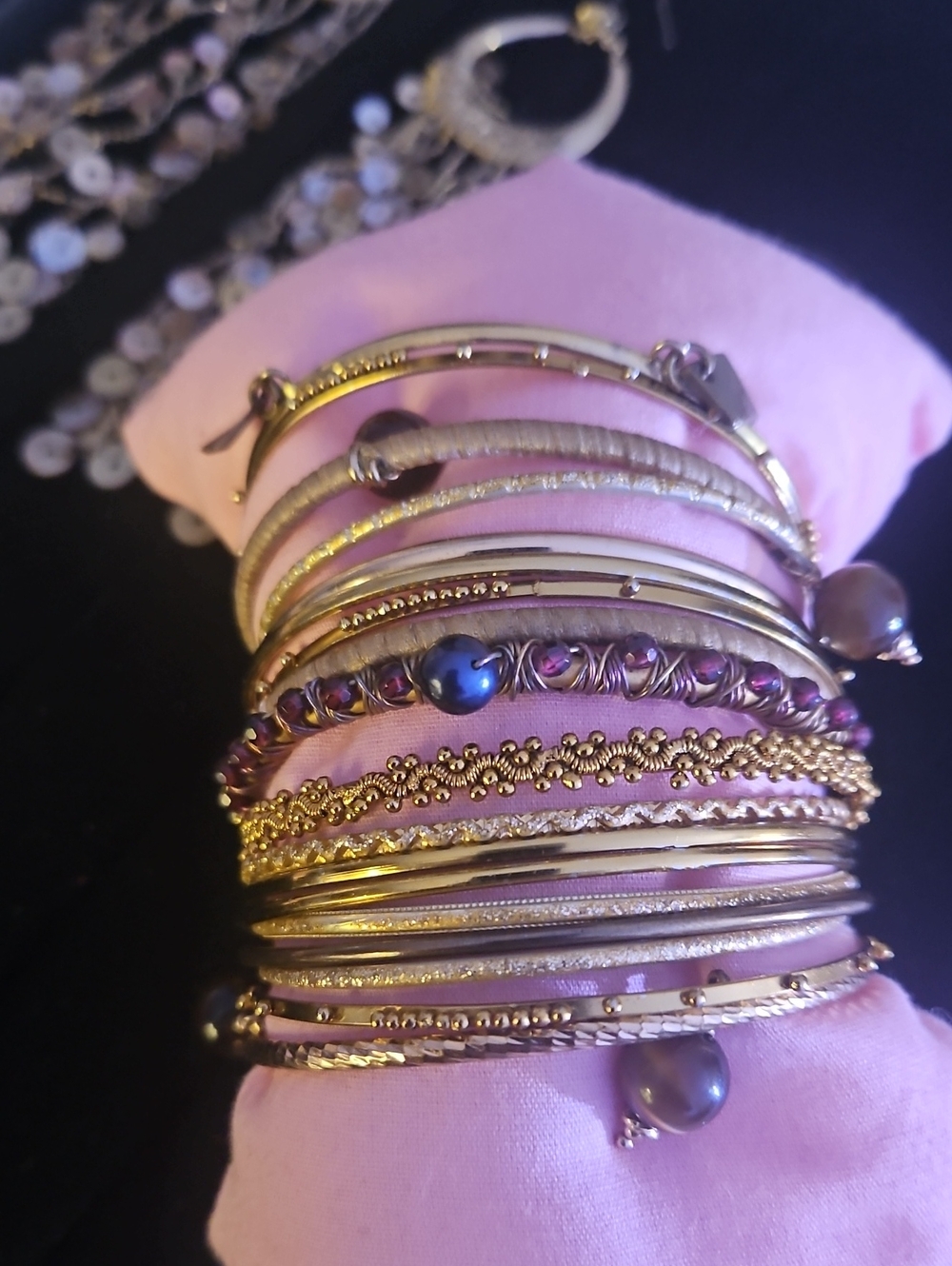 18 Gold-Tone Layered Bangle Bracelet Stack